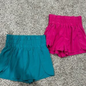 2 pack Women's Athletic Shorts - Pink and Teal
